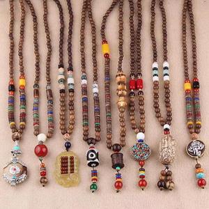 Kalung Kayu Customizable Laris Manis, Serbaguna untuk Pria dan Wanita, Gaya <span class=keywords><strong>Retro</strong></span> Etnis, Rantai Sweater, Aksesoris Panjang, Cocok untuk Perjalanan - Product Image 2