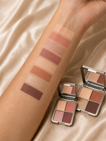 Palette de fards à paupières métalliques 4 teintes avec miroir intégré, maquillage pour les yeux chauds, mat et scintillant, haute pigmentation