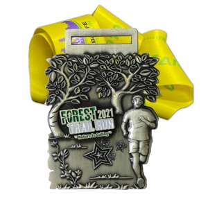 Toptan gümüş kaplama 3D Trail Run madalya spor madalyon özel madalya
