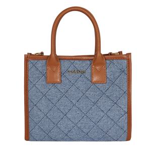 Sac à bandoulière en jean pour femmes sac fourre-tout décontracté sac en toile sac à bandoulière rétro grande capacité sac à main logo personnalisé - Product Image 1