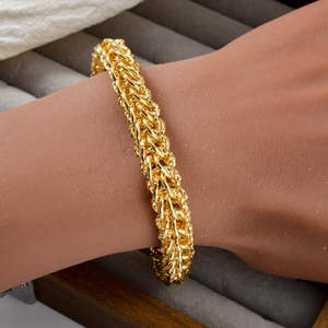 premium seamless woven cuban reflective glossy unisex <b>copper</b> factory wholesale <b>bracelets</b> - Product Image 2