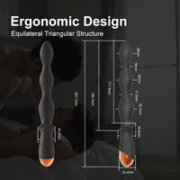 Jouets sexuels pour adultes, silicone souple, étanche, écologique, plug anal électrique à billes, 3 moteurs, 10 fréquences de vibration, USB
