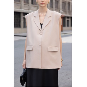 Blazer de Mujer para Invierno, Tejido, Cuello en V, Transpirable, con un Botón, Bordado a Mano, 78% Poliéster, 18% Rayón, 4% Elastano - Product Image 1