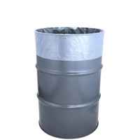 Sac d'emballage rond à fond plat en PVC de 55 gallons, doublé de fer, transparent, taille personnalisée, fabriqué en Chine