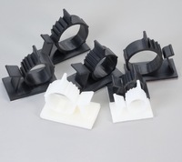 Organisateur de câbles en plastique PA66 de type boucle certifié ROHS, clip de fixation avec adhésif au dos, noir, Nanjing, Chine