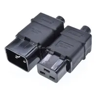 PDU/UPS soket standart IEC320 C19 C20 16A 250V AC elektrik güç kablosu kablosu konektörü çıkarılabilir fiş dişi erkek fiş