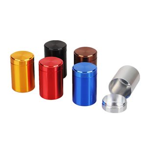 Pot de stockage hermétique en aluminium portable avec couvercle à vis, multifonctionnel pour herbes, épices, café, thés, conteneur de rangement - Product Image 1