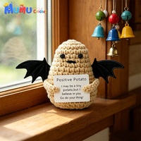 Ailes de chauve-souris d'Halloween faites à la main au crochet, en coton au lait de pomme de terre, poupée pomme de terre démon, cadeau de soutien émotionnel pour amis et enfants