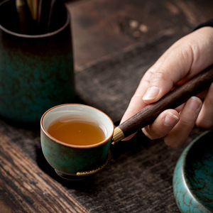 Juego de Té Shangyan Seis Caballeros, Cerámica con Esmalte Azul Floral, Cilindro, Utensilios de Té Kung Fu sin Tapa, Origen Dehua - Product Image 2