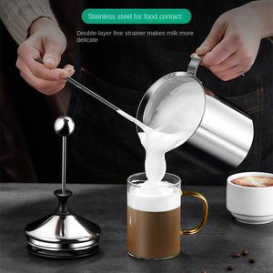 Distributeur de crème fouettée <span class=keywords><strong>manuel</strong></span> en acier inoxydable 304, mousseur à lait pour café et cappuccino, mousseur à lait - Product Image 5