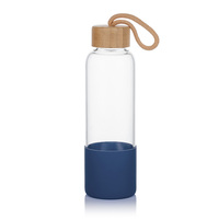 Bouteille d'eau en verre borosilicate de haute qualité, 500 ml, anti-fuite, compatible lave-vaisselle, avec logo personnalisé, faite à la main, écologique, avec paille et bouchon à vis.