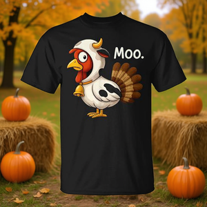 Camiseta de Acción de Gracias con diseño de pavo disfrazado de vaca - Product Image 3