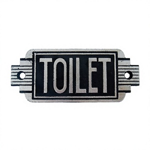 Panneau mural de toilette en métal et fonte Parfaitement fabriqué à la main Meilleure vente Panneau général en métal monté sur porte pour la maison et le bureau - Product Image 1