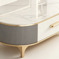Table basse en dalle de pierre de luxe léger, mobilier moderne et simple pour chambre et appartement
