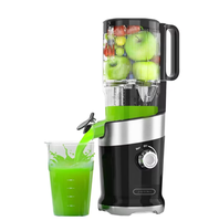 JOYMI Wide Mouth Koudpers Sapcentrifuge, Gemakkelijk te Reinigen, Hoge Sapopbrengst voor Hele Fruit en Groenten, Zwarte Kleur, voor Huishoudelijk Gebruik