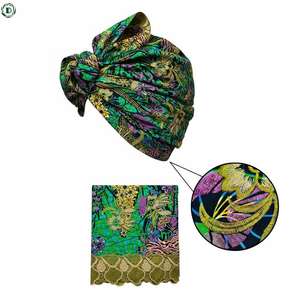 Tissu de dentelle de voile de coton africain biologique brodé à la mode pour les fêtes de mariage pour les sacs chemises robes pour les suisses - Product Image 3