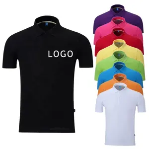 Individuelles Logo solide Farbe Arbeitskleidung Piqué Personaluniform Polo-Ausschnitthemden 100% Baumwolle bestickte Herren-Polo-Shirts