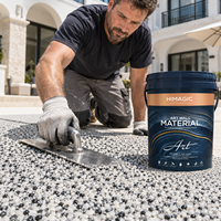 Revêtement de surface en résine de polyuréthane antidérapant sans joint, pavage de galets décoratifs naturels, tapis de pierres perméables pour les environs des piscines