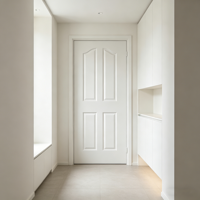 Portes intérieures modernes en bois massif pour écoles, portes plates à 4 panneaux, panneaux de porte apprêtés blancs, vente en gros