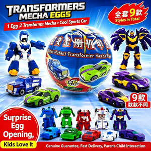 Vente en gros : Boîte mystère d'œuf Mecha Transformer Super Mutant de 10 cm, 1 œuf 2 formes (voiture et robot), jouet surprise pour enfants, cadeau de fête, commande en gros - Product Image 1
