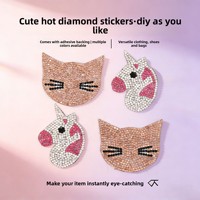 Autocollant licorne auto-adhésif en strass pour chaussures, chapeaux, vêtements, patchs en cristal à coller soi-même, applique thermocollante