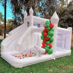 Commercial Grade Pvc Bounce House Inflatable Bouncer White Bounce House With Ball Pit For Kids Party