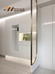 Gabinete de partición moderno Gabinete de porche de entrada impermeable Partición Puerta opuesta Crema Pantalla de puerta de viento Gabinete de partición - Product Image 4