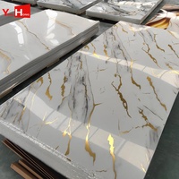 Lambris mural en plastique composite, alternative au marbre, panneau mural avec revêtement protecteur UV, feuille de marbre PVC