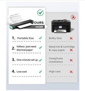 Phomemo m08f máy in nhỏ cầm tay <span class=keywords><strong>mini</strong></span> A4 máy in với giấy nhiệt <span class=keywords><strong>Bluetooth</strong></span> máy in không dây cho điện thoại/Pad/PC - Product Image 4