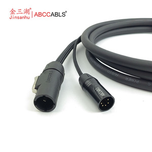 Câble <span class=keywords><strong>hybride</strong></span> combiné PowerCon + <span class=keywords><strong>XLR</strong></span> 3P/5P 2-en-1, alimentation intégrée et combo DMX/Signal/Microphone pour équipement de scène - Product Image 3
