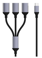 Nouveau câble de données tressé 3-en-1 2026, écologique, coque en aluminium 5W, longueur personnalisable, multi-interface USB C-3C femelle