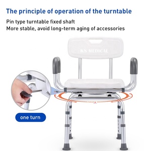 Chaise de bain KSMED pour personnes handicapées KSM-SC, chaise de bain et de douche réglable en aluminium avec siège confortable antidérapant - Product Image 2