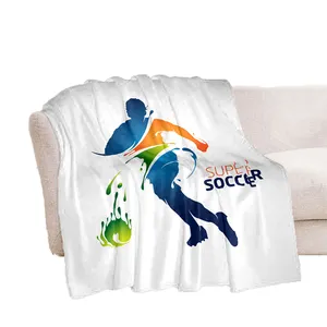 Sport Silhouet Patroon Manta Sofa Bed Cover Zachte Deken Plaid Zacht Warm Flanel Dekens Fans Cadeau 3d Voetbal