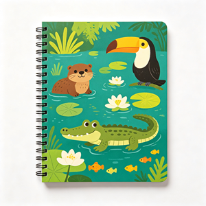 Cuaderno Espiral Ecológico Personalizado Hecho <span class=keywords><strong>de</strong></span> <span class=keywords><strong>Papel</strong></span> <span class=keywords><strong>Reciclado</strong></span>, Tapa Blanda con Encuadernación Espiral, A5, Cuadernos Sostenibles para Niños - Product Image 4