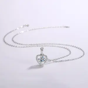 Ювелирные украшения на заказ 925 стерлингового серебра муассанита в форме сердца кулон Модные украшения для банкетных вечеринок ювелирные изделия ожерелья для женщин