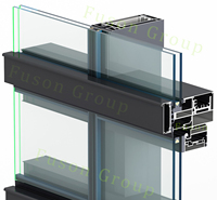 Fuson 2023 Façade en verre paramétrique en aluminium double verre avec mur-rideau pour mur de verre de façade de maison