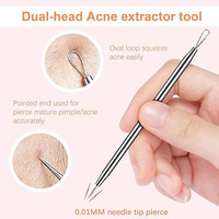 Kit de 3 pinces à épiler en acier inoxydable pour éliminer les points noirs, extracteur de comédons, outil pour éliminer les boutons, pour le soin de la peau du visage