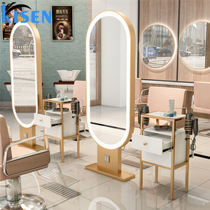 Kisen <span class=keywords><strong>di</strong></span> alta qualità <span class=keywords><strong>di</strong></span> grandi dimensioni a figura intera mobili per <span class=keywords><strong>parrucchieri</strong></span> <span class=keywords><strong>parrucchieri</strong></span> a parete fanno specchio per salone <span class=keywords><strong>di</strong></span> bellezza guidato - Product Image 2