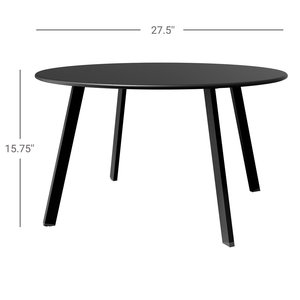 Mesa de centro redonda moderna de madera para exteriores, mesa de bistró para patio – Negra al mejor precio al por mayor - Product Image 2