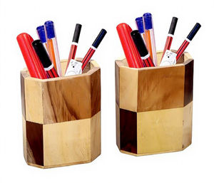 Handmade Wooden <b>Pen</b> Holder Desk Organizer Natural Wood Pencil Cup Office Stationery Organizer - Product Image 2