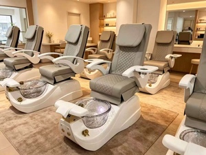 DM Pedicure Chair With Reclining Seat And Backrest Pipeless Tub 7 Colors LED <b>Lamp</b> Heat Massage Function For Nail Salon - Product Image 4