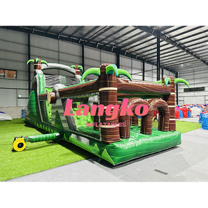 Pista de obstáculos inflable seca y húmeda para piscina de tobogán de agua de Pvc para adultos - Product Image 3