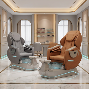 Nouveau Fauteuil de Luxe <span class=keywords><strong>Noir</strong></span> Inclinable pour Salon de Manucure et Pédicure 2026 avec Spa pour les Pieds Sans Tuyau et Bol Intégré – Vente en Gros - Product Image 1