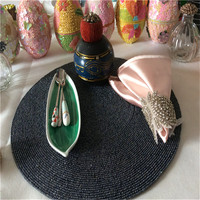 Vente directe d'usine traitement et tapis perlé personnalisé fait à la main tasse Matdishes disque Pad dîner drapeau tapis de Table thé tapis de Table 199