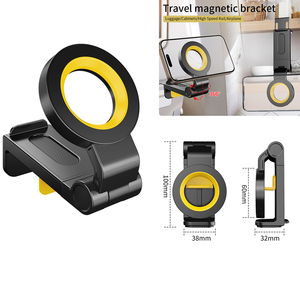Support magnétique pour téléphone portable pour avion, pliable, portable, 360° °   Support de téléphone magnétique rotatif puissant pour les voyages et les trains - Product Image 1