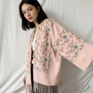 Abayas de Cachemira Bordadas Personalizadas, Kimonos de Pashmina para Mujer - Product Image 3