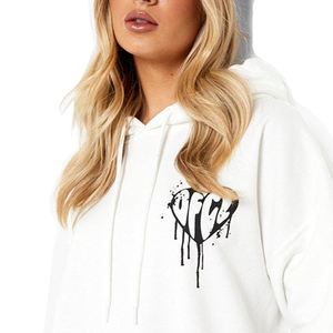 Sudaderas con Capucha de Invierno de Buena Calidad, Estilo Oversize con Hombros Caídos, para Mujer, 100% Algodón, Impresión de Logotipo Personalizado, OEM - Product Image 3
