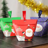 Petit mini-emballage en papier avec logo personnalisé Boîte de faveur pour cadeau de bonbon joyeux Noël pyramidal