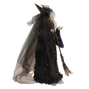 黑色吸血鬼万圣节女巫装饰品派对新奇老女巫家居娃娃桌子装饰布纤维摆件用品 - Product Image 5