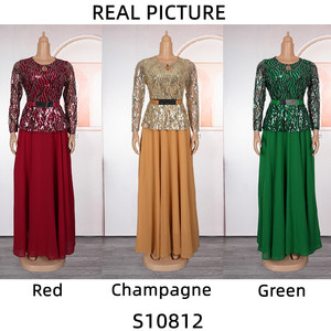 S10812 <span class=keywords><strong>Vestidos</strong></span> de Lujo <span class=keywords><strong>para</strong></span> Mujer <span class=keywords><strong>Vestidos</strong></span> de Noche Elegantes con Cuello Redondo y Lentejuelas con Adornos Pesados <span class=keywords><strong>Vestidos</strong></span> de Fiesta <span class=keywords><strong>Vestidos</strong></span> Africanos <span class=keywords><strong>para</strong></span> Mujer - Product Image 4